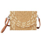 Madeline Love Taupe Mixed Color Detail Straw Clutch / Crossbody Bag - Bags & Wallets - desc