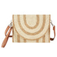Madeline Love Beige Sequin Mixed Two Tone Straw Clutch Bag / Crossbody Bag - Bags & Wallets - desc