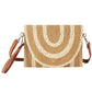 Madeline Love Taupe Sequin Mixed Two Tone Straw Clutch Bag / Crossbody Bag - Bags & Wallets - desc