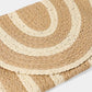 Madeline Love Taupe Sequin Mixed Two Tone Straw Clutch Bag / Crossbody Bag - Bags & Wallets - extra
