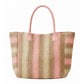 Madeline Love Pink Natural Multi Color Stripe Straw Tote Bag - Bags & Wallets - extra