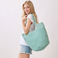 Madeline Love Mint Round Bottom Handmade Strap Woven Straw Tote Bag - Bags & Wallets