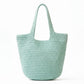Madeline Love Mint Round Bottom Handmade Strap Woven Straw Tote Bag - Bags & Wallets - extra