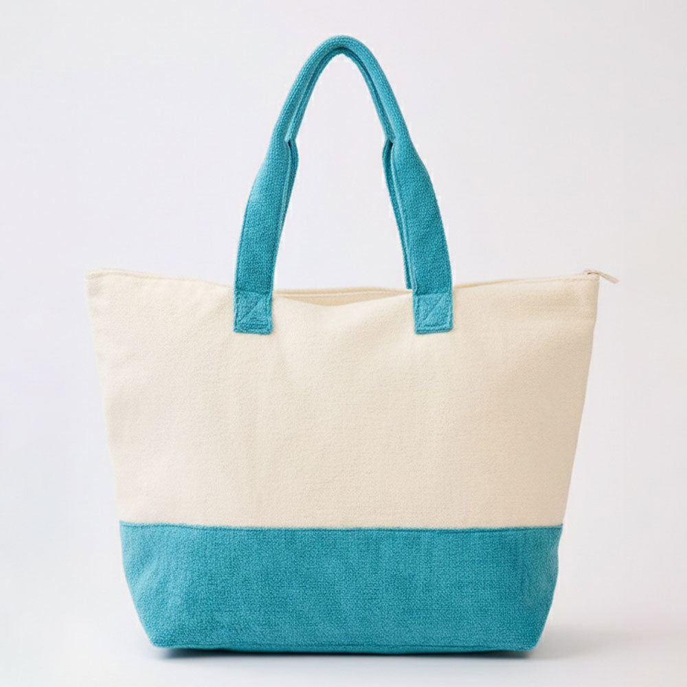 Madeline Love Blue LIFE IS BETTER AT THE BEACH Message Terry Tote Bag - Bags & Wallets - desc