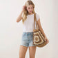Madeline Love Taupe Vintage Granny Square Crochet Summer Tote Bag - Bags & Wallets - extra