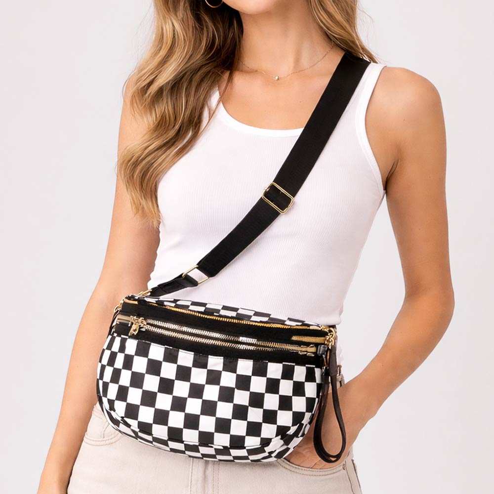 Madeline Love Black Checkered Pattern Crossbody Bag - Bags & Wallets