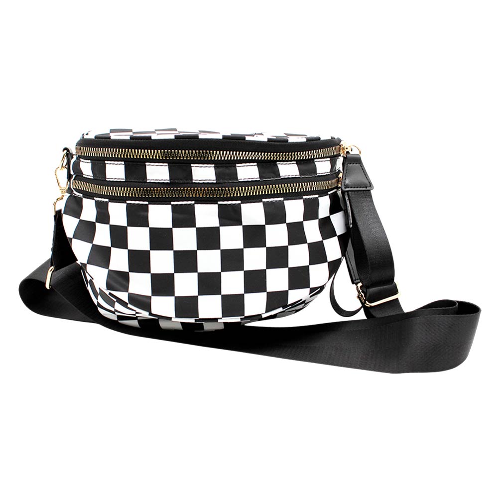 Madeline Love Black Checkered Pattern Crossbody Bag - Bags & Wallets - extra