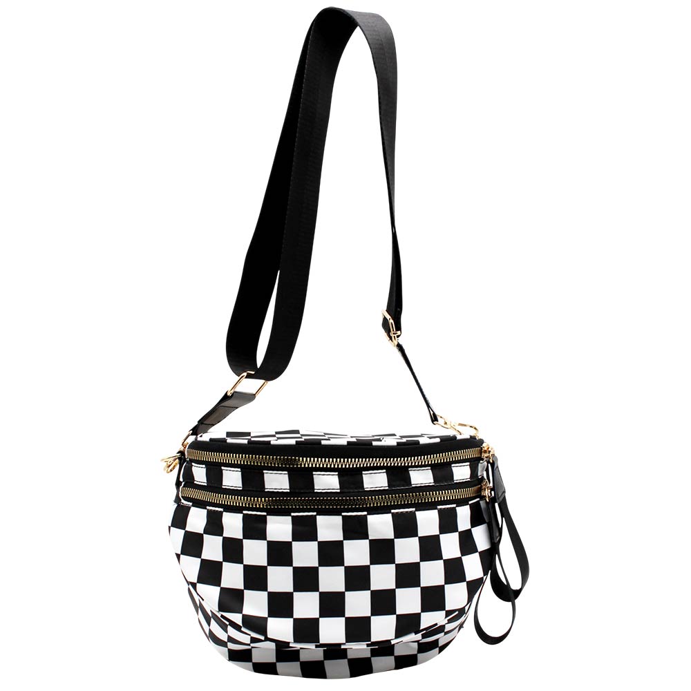Madeline Love Black Checkered Pattern Crossbody Bag - Bags & Wallets - extra