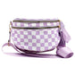 Madeline Love Lavender Checkered Pattern Crossbody Bag - Bags & Wallets - desc