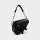Madeline Love Black Faux Leather Mini Saddle Shoulder Crossbody Bag - Bags & Wallets