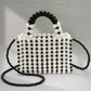 Madeline Love Black, Gold Pearl Box Top Handle Crossbody Bag - Bags & Wallets - desc