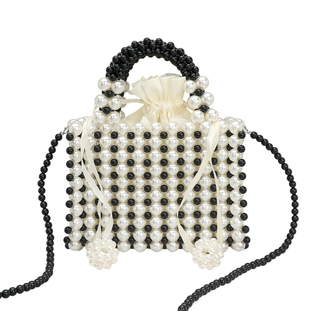 Madeline Love Black, Gold Pearl Box Top Handle Crossbody Bag - Bags & Wallets - extra