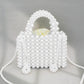 Madeline Love Rhodium, White Pearl Box Top Handle Crossbody Bag - Bags & Wallets