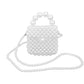 Madeline Love Rhodium, White Mini Pearl Flap Crossbody Bag - Bags & Wallets - desc