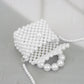 Madeline Love Rhodium, White Mini Pearl Flap Crossbody Bag - Bags & Wallets - extra
