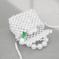 Madeline Love Rhodium, White Mini Pearl Flap Crossbody Bag - Bags & Wallets - extra