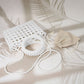 Madeline Love White Elegant Pearl Beaded Round Handle Lattice Handbag / Crossbody Bag - Bags & Wallets - extra