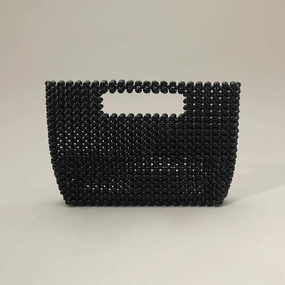 Madeline Love Black Pearl Beaded Open Top Handbag - Bags & Wallets