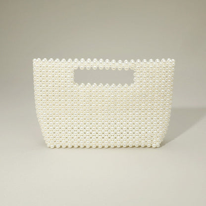 Madeline Love Cream, Gold Pearl Beaded Open Top Handbag - Bags & Wallets