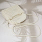 Madeline Love Cream, Gold Pearl Beaded Top Handle Flap Hand Bag / Crossbody Bag - Bags & Wallets - extra