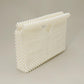 Madeline Love Cream, Gold Pearl Beaded Open Top Clutch Bag - Bags & Wallets - desc