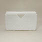 Madeline Love Rhodium, White Pearl Beaded Open Top Clutch Bag - Bags & Wallets