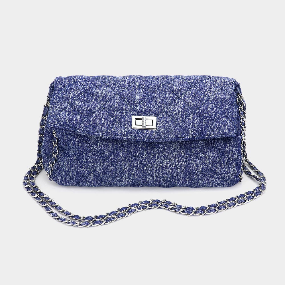 Madeline Love Denim Quilted Denim Shoulder Bag - Bags & Wallets - desc