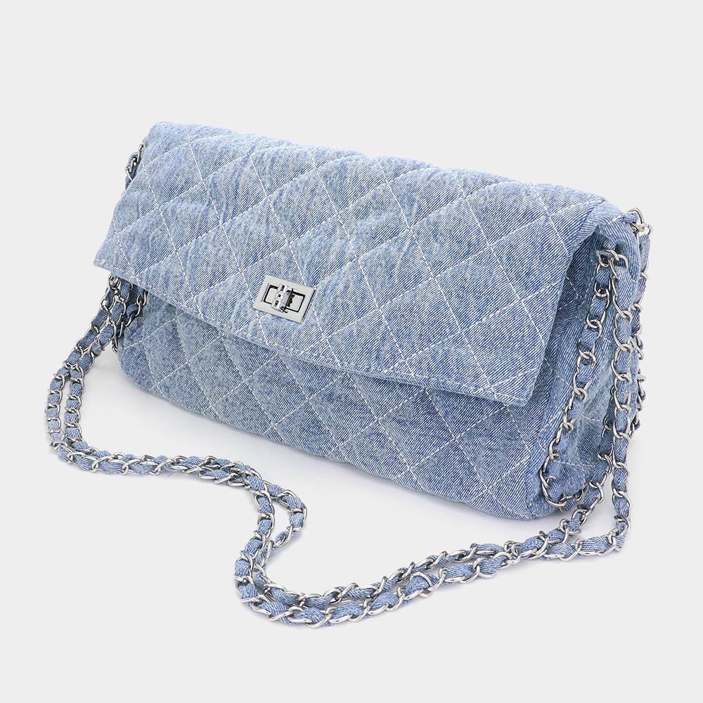 Madeline Love Denim Quilted Denim Shoulder Bag - Bags & Wallets - extra