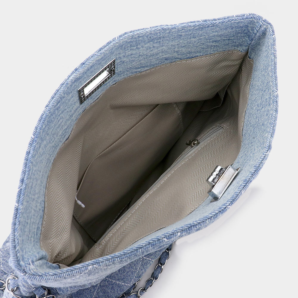 Madeline Love Denim Quilted Denim Shoulder Bag - Bags & Wallets - extra