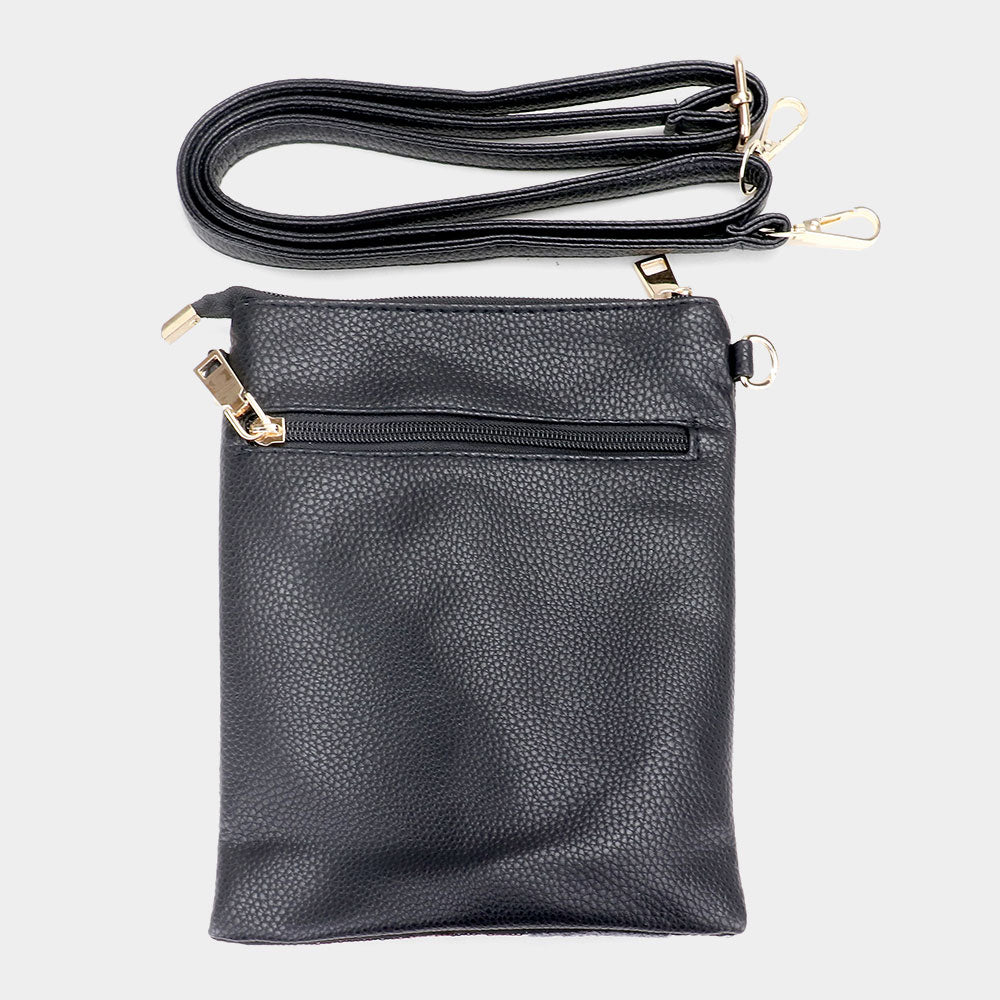 Madeline Love Yellow Stiletto Heel Sequin Faux Leather Crossbody Bag - Bags & Wallets - desc