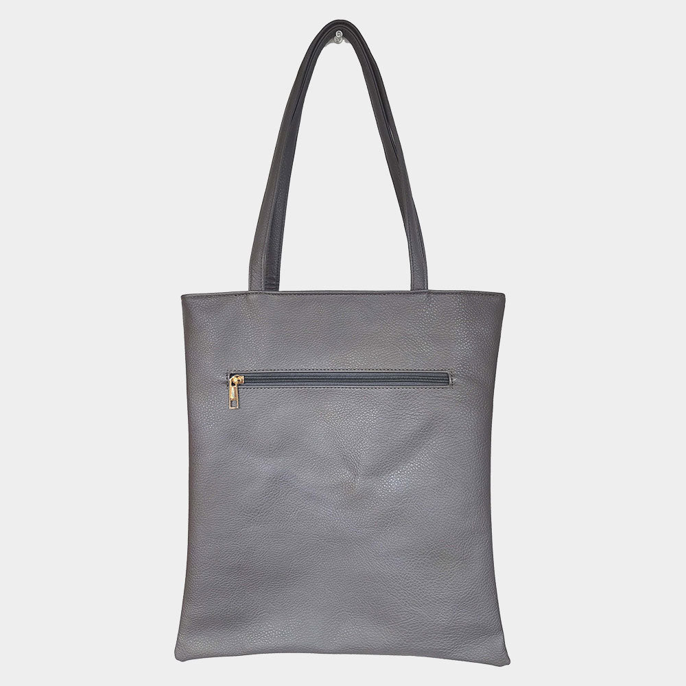 Madeline Love Gray Solid Faux Leather Shoulder Bag - Bags & Wallets - desc