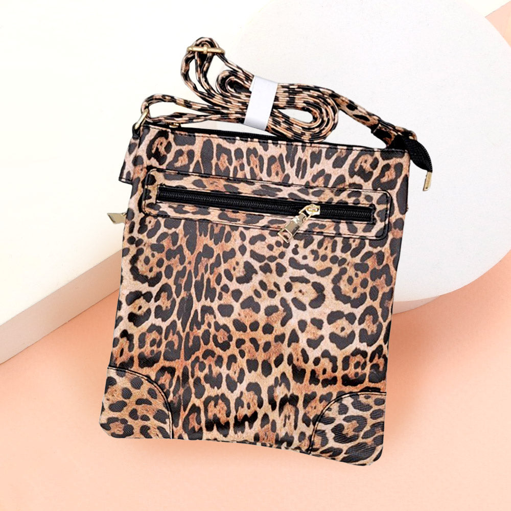 Madeline Love Leopard Leopard Patterned Faux Leather Crossbody Bag - Bags & Wallets