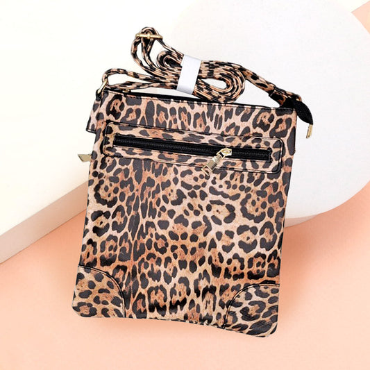 Madeline Love Leopard Leopard Patterned Faux Leather Crossbody Bag - Bags & Wallets