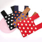 Madeline Love Brown Polka Dot Patterned Knit Tote Bag - Bags & Wallets - extra