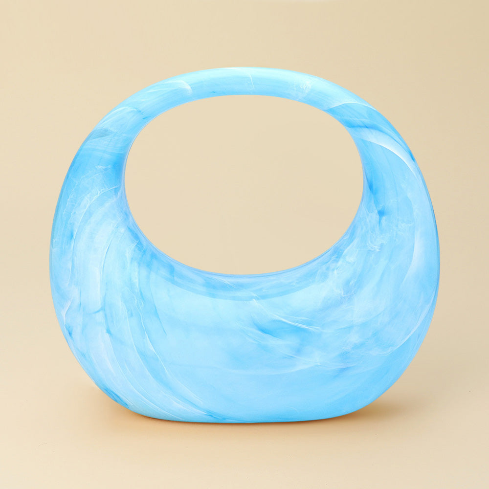 Madeline Love Turquoise Marbled Acrylic Crescent Handbag - Bags & Wallets