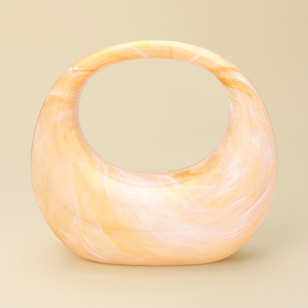 Madeline Love Yellow Marbled Acrylic Crescent Handbag - Bags & Wallets