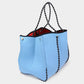 Madeline Love Mustard 2PCS - Color Block Accented Solid Beach Tote Bag and Mini Pouch Bag Set - Bags & Wallets - extra
