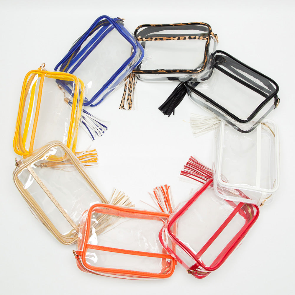 Madeline Love Clear, Silver Transparent Tassel Crossbody Bag - Bags & Wallets - extra
