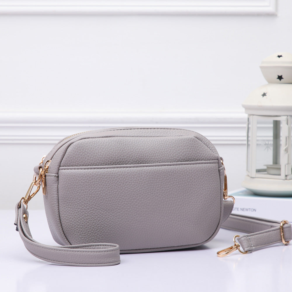 Madeline Love Gray Pebbled Faux Leather Crossbody Bag - Bags & Wallets