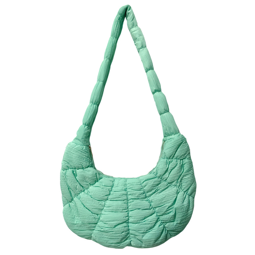 Madeline Love Mint Quilted Puffer Croissant Cloud Crossbody Bag - Bags & Wallets - desc