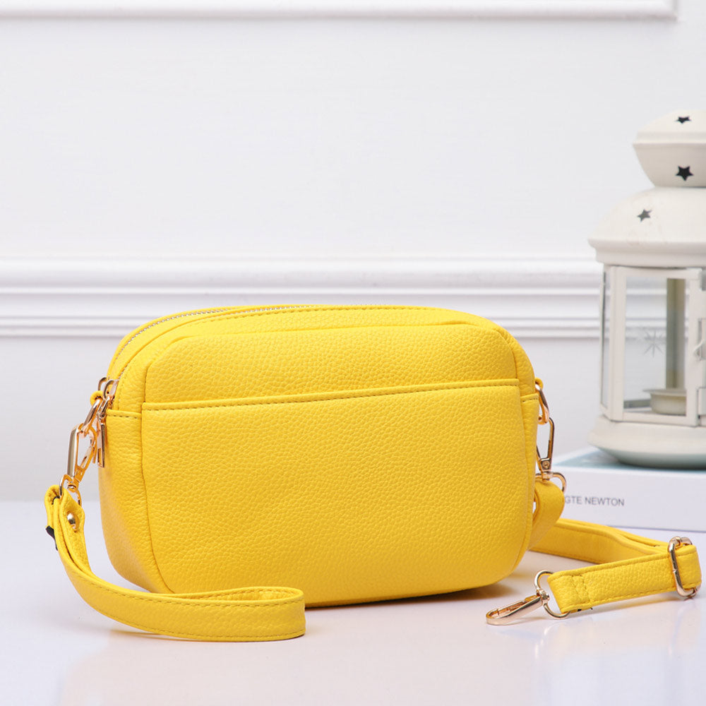 Madeline Love Yellow Pebbled Faux Leather Crossbody Bag - Bags & Wallets