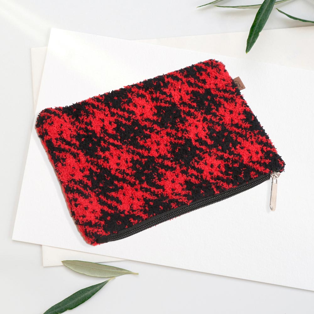 Madeline Love Black, Red Buffalo Check Travel Pouch Small - Bags & Wallets