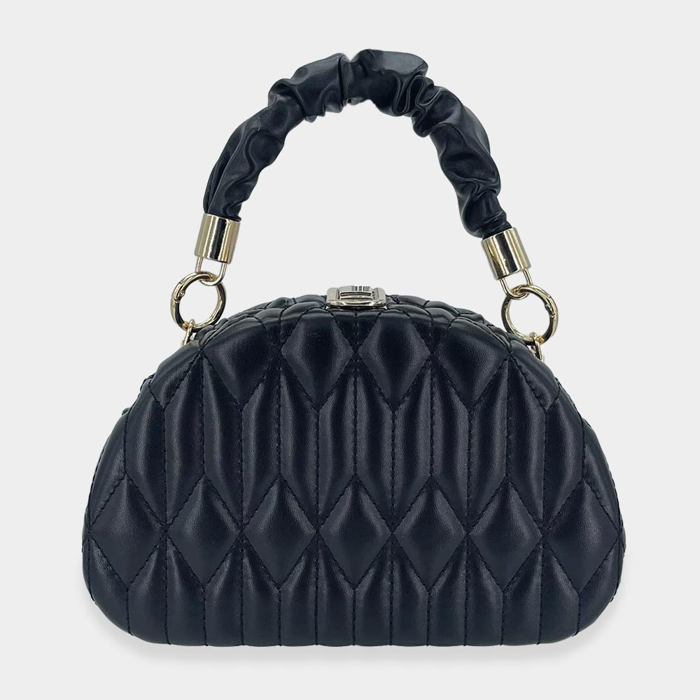 Madeline Love Black Quilted Solid Tote / Crossbody Bag - Bags & Wallets