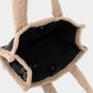 Madeline Love Gray Fleece Trim Faux Leather Tote Bag / Crossbody Bag - Bags & Wallets - extra