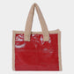 Madeline Love Red Fleece Trim Faux Leather Tote Bag / Crossbody Bag - Bags & Wallets