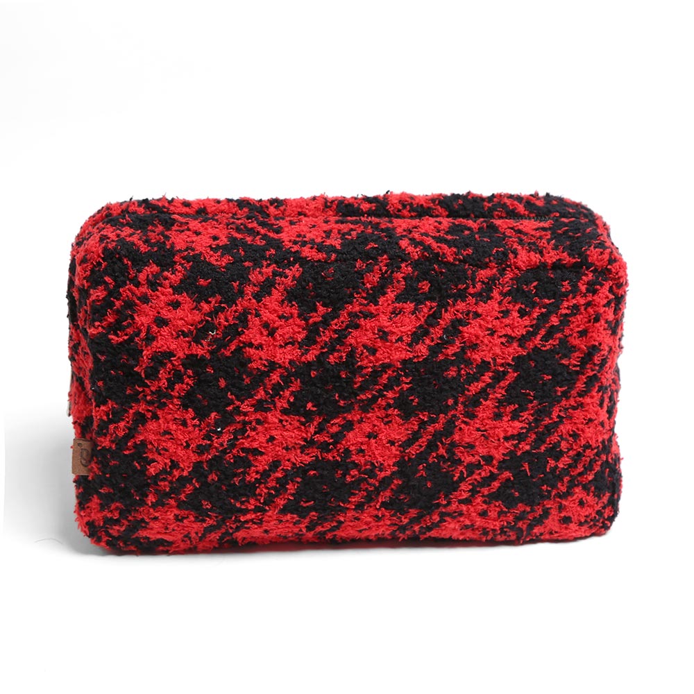 Madeline Love Black, Red Buffalo Check Travel Pouch Large - Bags & Wallets - extra
