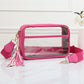 Madeline Love Clear, Fuchsia Faux Leather Transparent Rectangular Crossbody Bag - Bags & Wallets