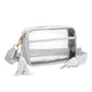 Madeline Love Clear, Silver Faux Leather Transparent Rectangular Crossbody Bag - Bags & Wallets - desc