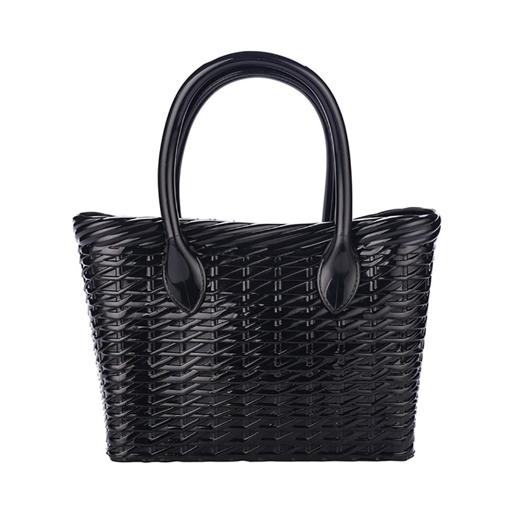 Madeline Love Black Solid Jelly Tote Bag - Bags & Wallets - desc
