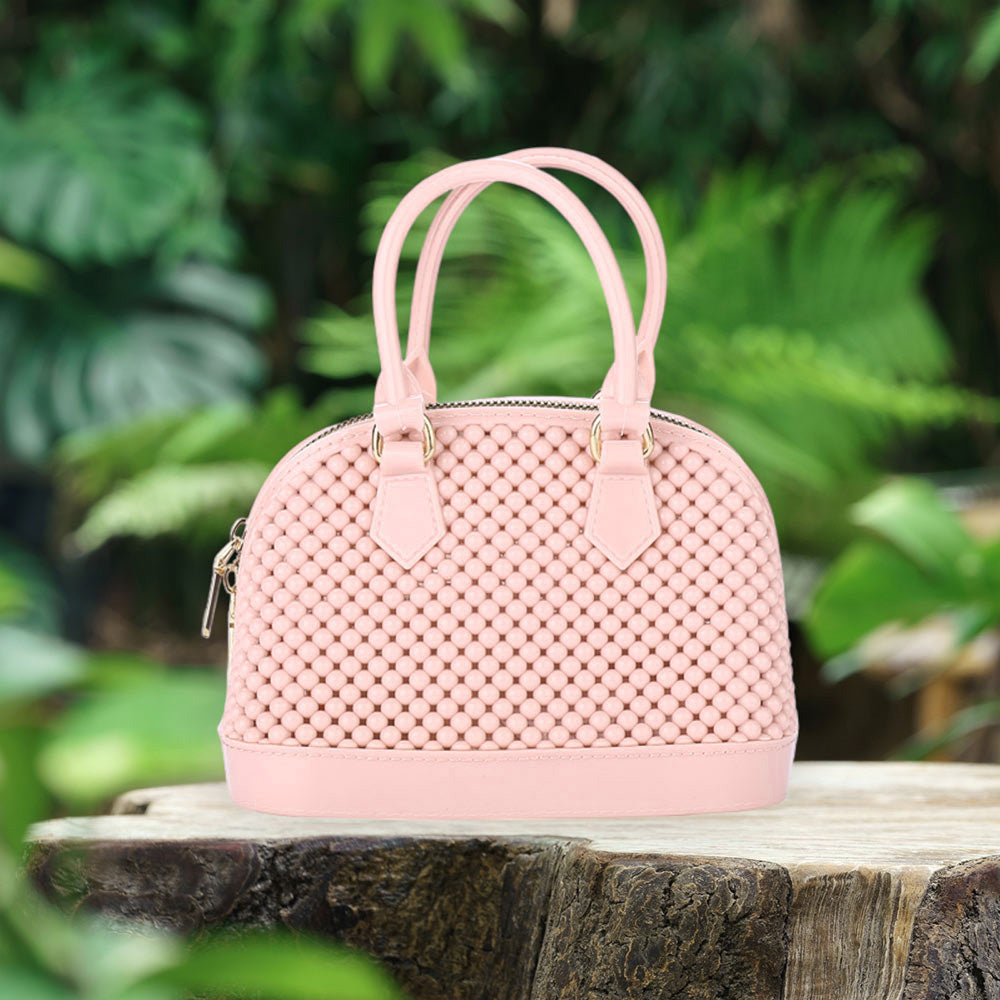 Madeline Love Pink Solid Jelly Rubber Tote / Crossbody Bag - Bags & Wallets